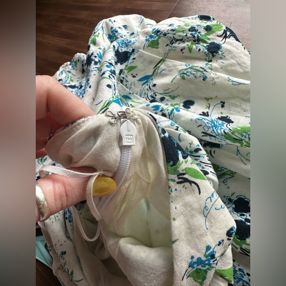 NWT free people all mine one shoulder floral mini dress linen OB967019 sz small - Picture 6 of 12